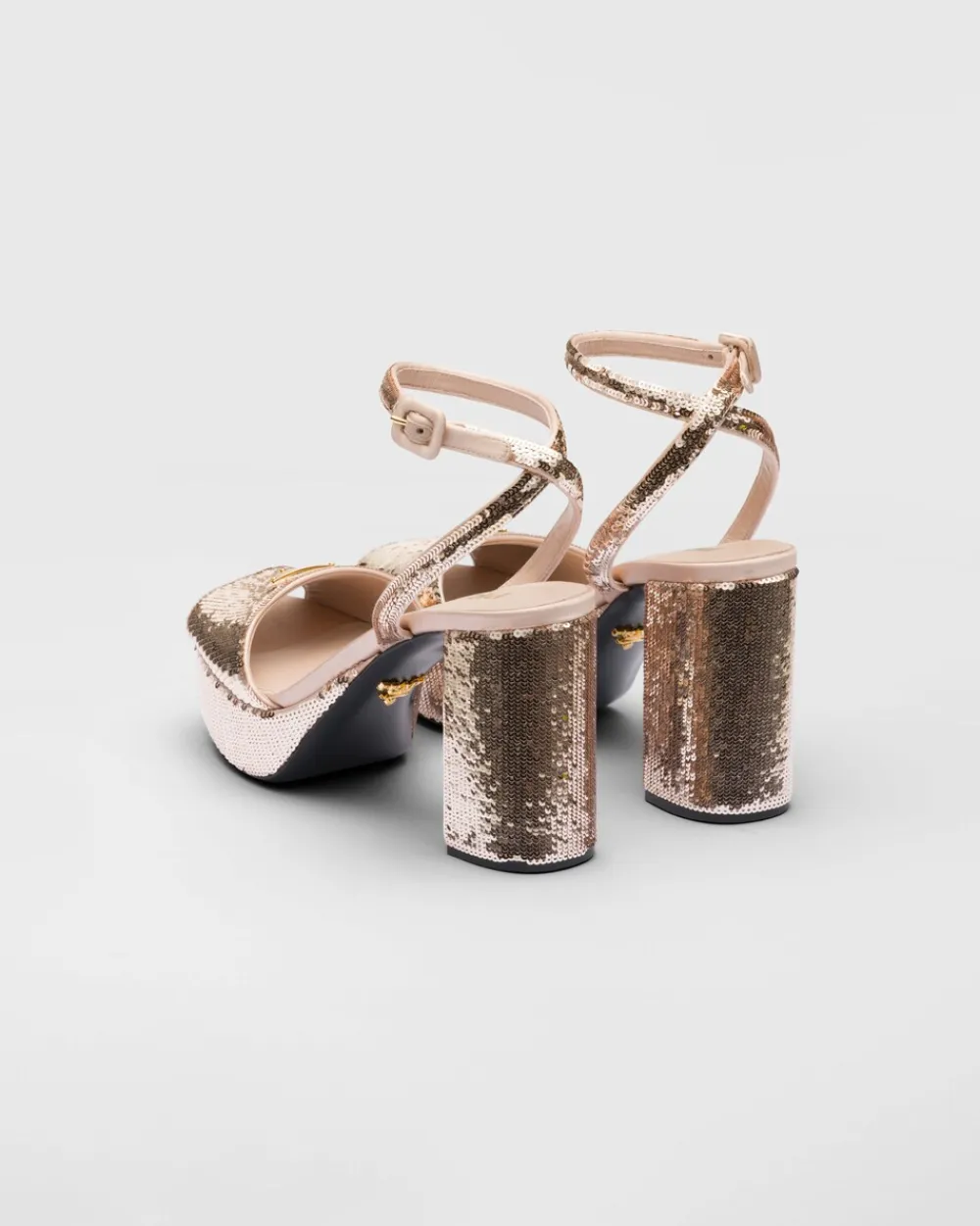 Mujer Prada SANDALIAS^Sandalias De Satén Y Lentejuelas Con Plataforma