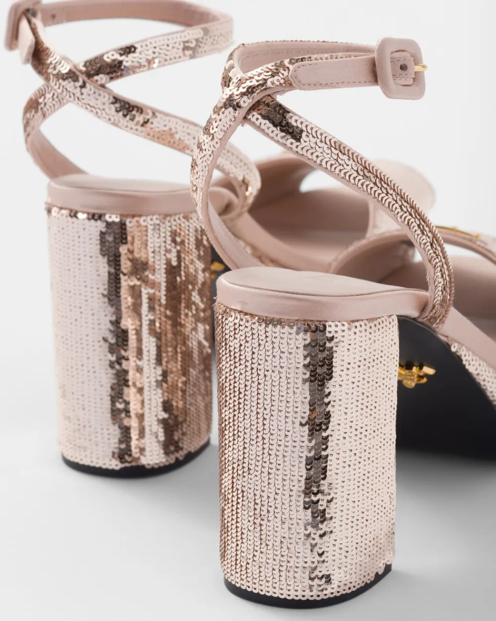 Mujer Prada SANDALIAS^Sandalias De Satén Y Lentejuelas Con Plataforma