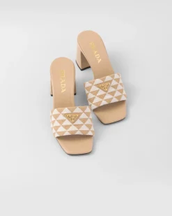 Mujer Prada PANTUFLAS Y CHINELAS^Sandalias De Tejido Bordado