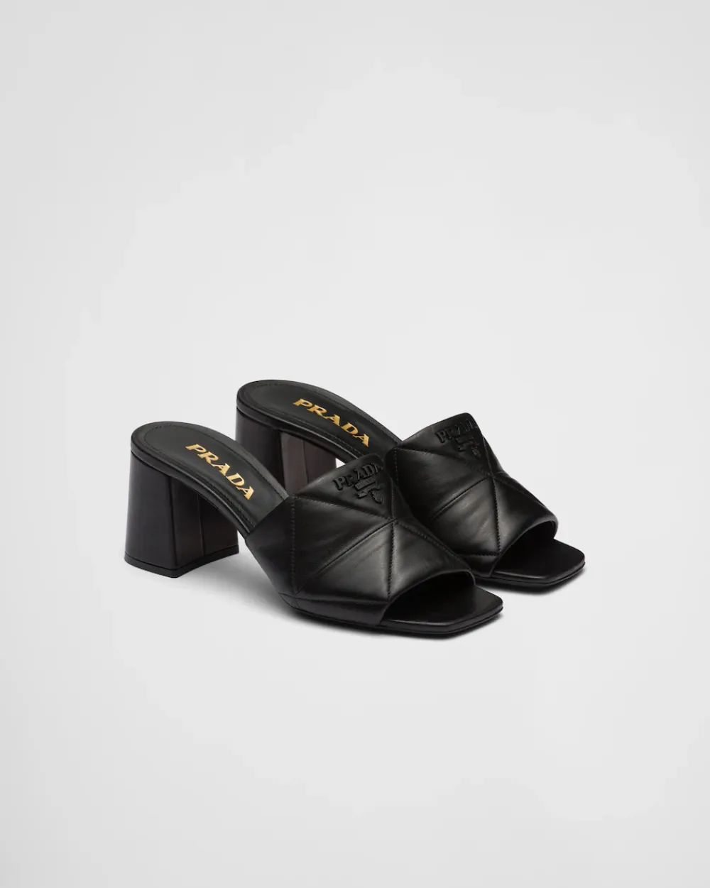 Mujer Prada PANTUFLAS Y CHINELAS^Sandalias En Napa Acolchada Con Tacón