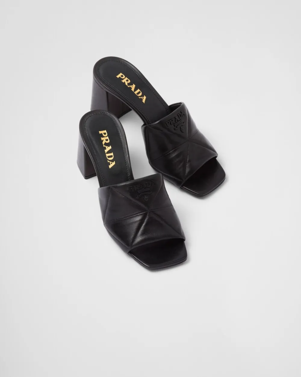 Mujer Prada PANTUFLAS Y CHINELAS^Sandalias En Napa Acolchada Con Tacón