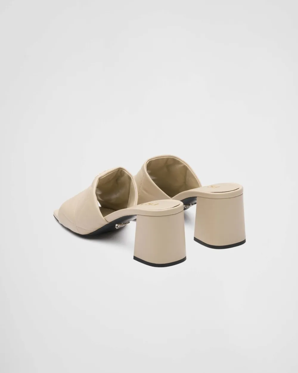 Mujer Prada PANTUFLAS Y CHINELAS^Sandalias En Napa Acolchada Con Tacón