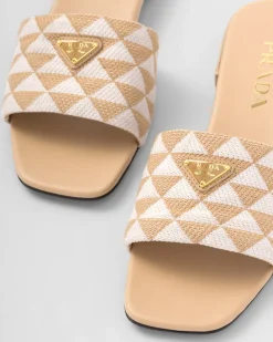 Mujer Prada PANTUFLAS Y CHINELAS^Sandalias En Tela Bordada