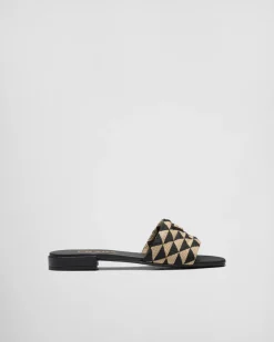 Mujer Prada PANTUFLAS Y CHINELAS^Sandalias En Tela Bordada