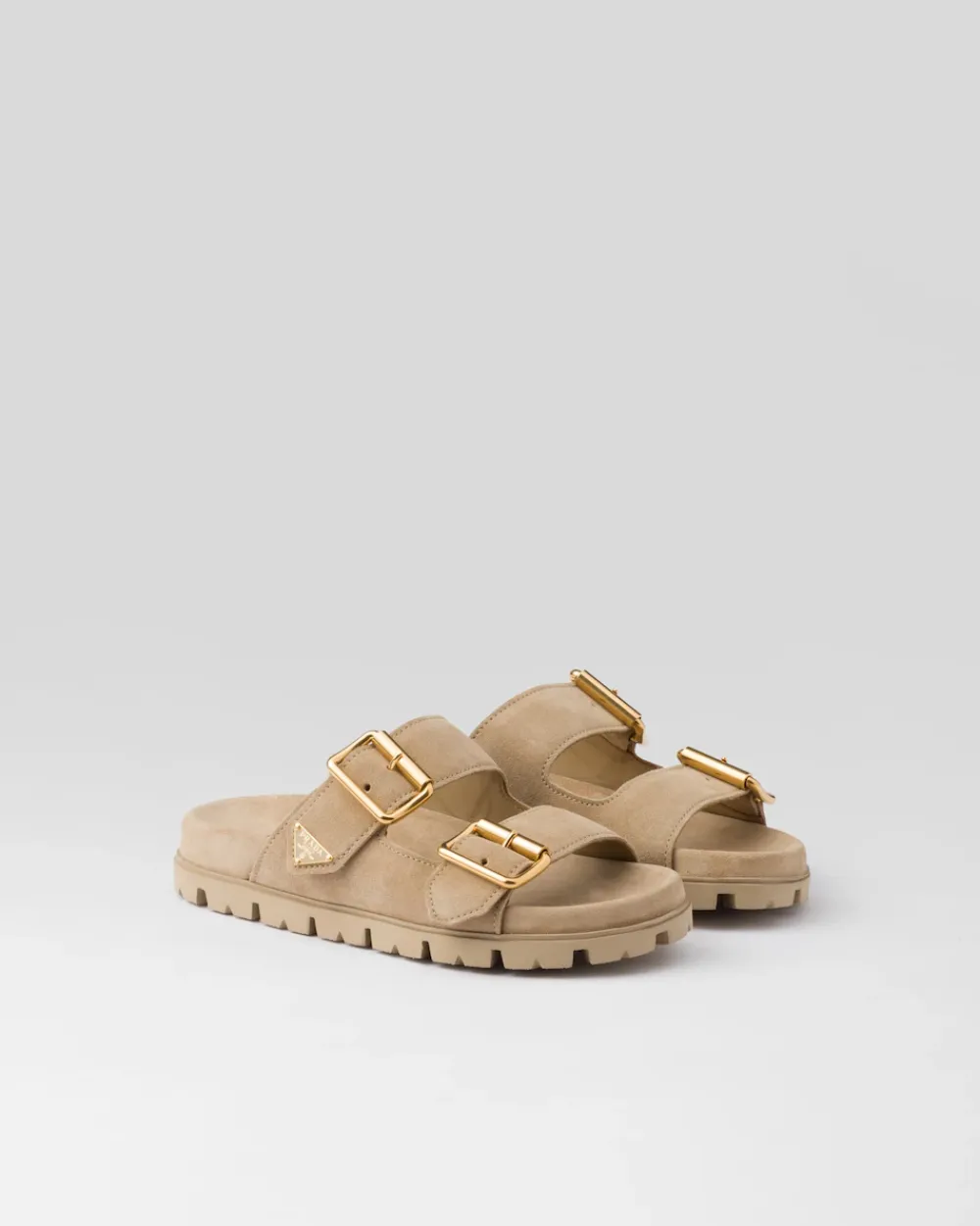 Mujer Prada PANTUFLAS Y CHINELAS^Sandalias Planas Con Tira De Ante