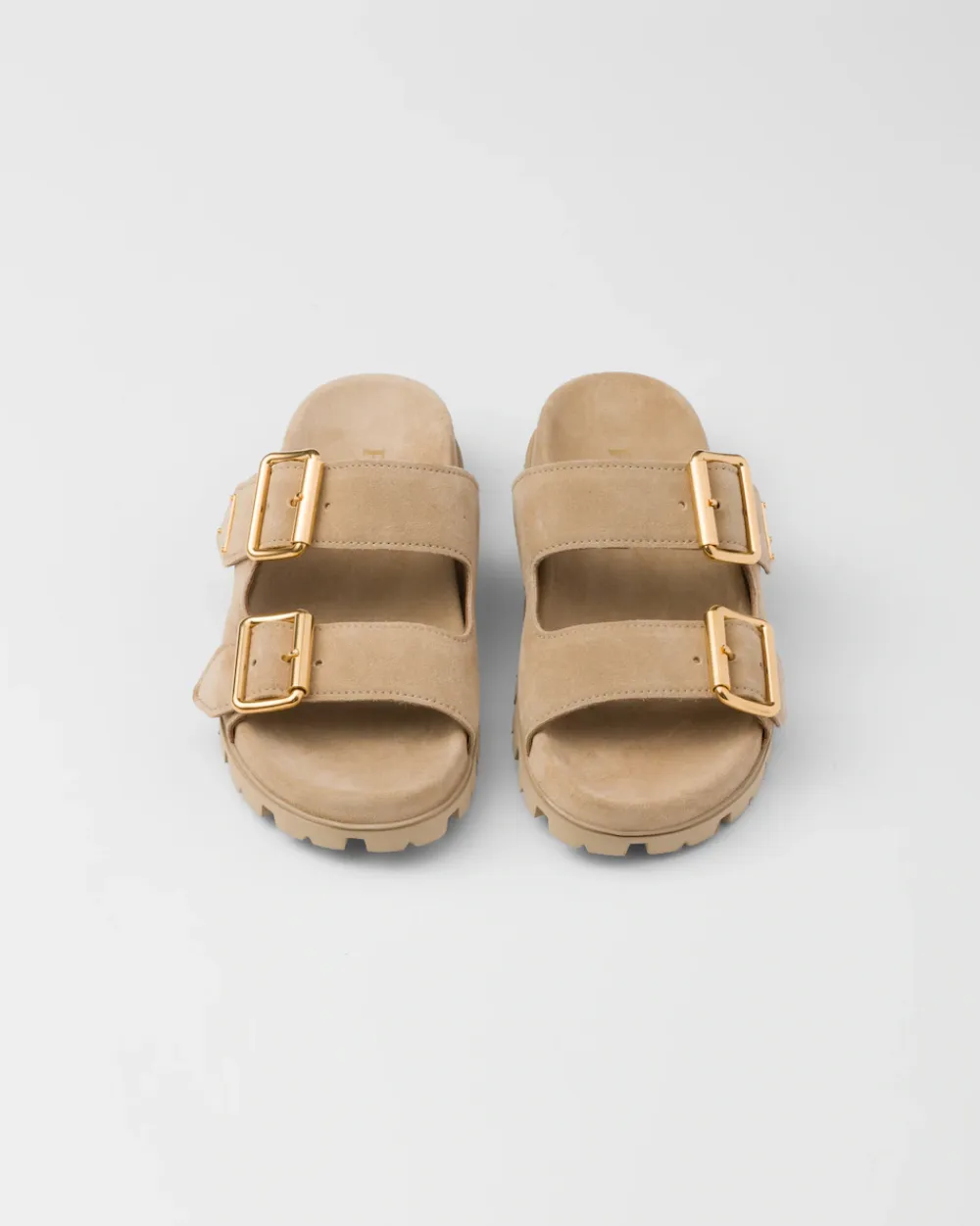Mujer Prada PANTUFLAS Y CHINELAS^Sandalias Planas Con Tira De Ante