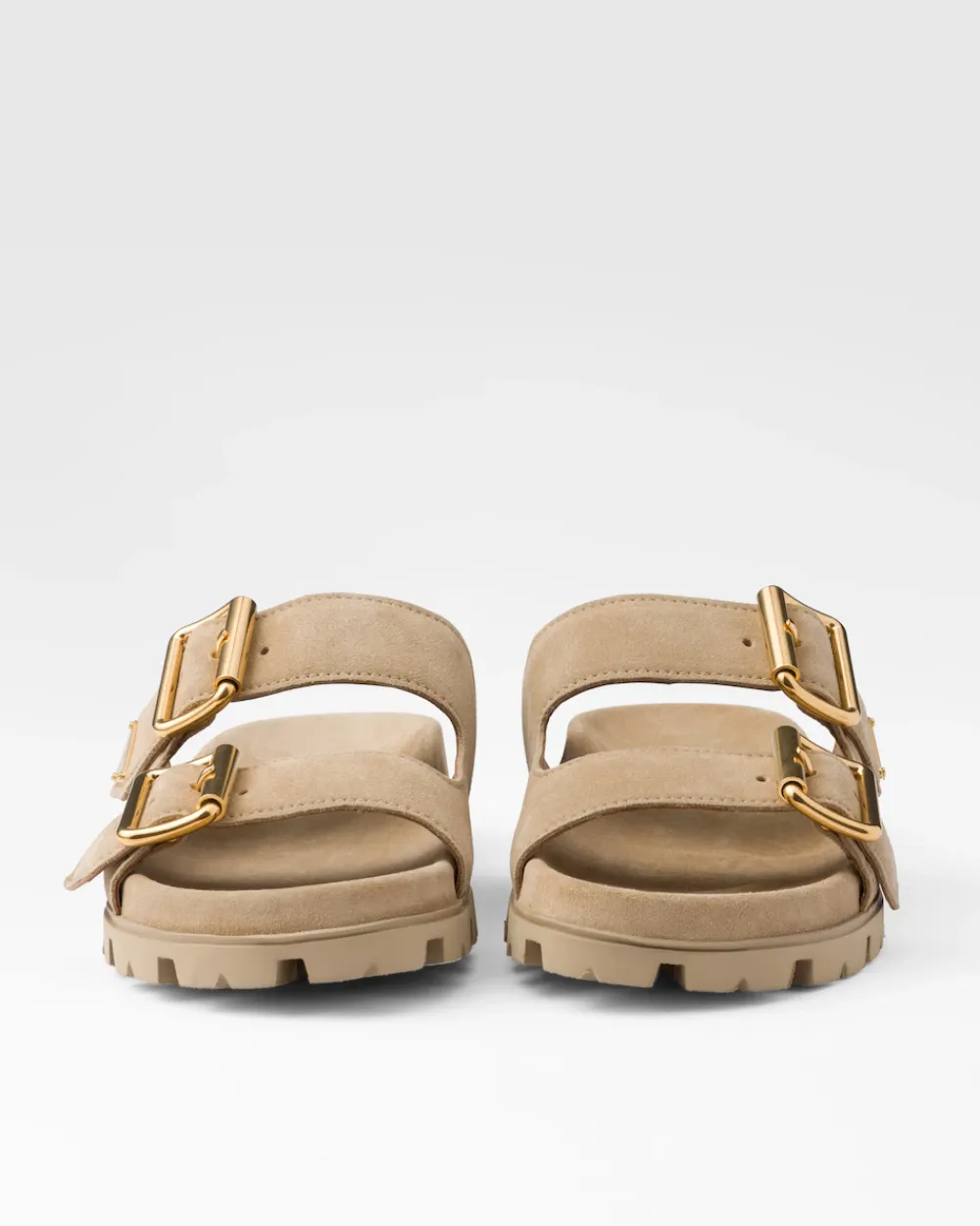 Mujer Prada PANTUFLAS Y CHINELAS^Sandalias Planas Con Tira De Ante