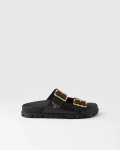 Mujer Prada PANTUFLAS Y CHINELAS^Sandalias Planas Con Tira De Piel