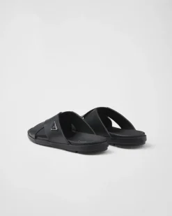 Hombre Prada SANDALIAS^Sandalias Planas Cruzadas De Piel