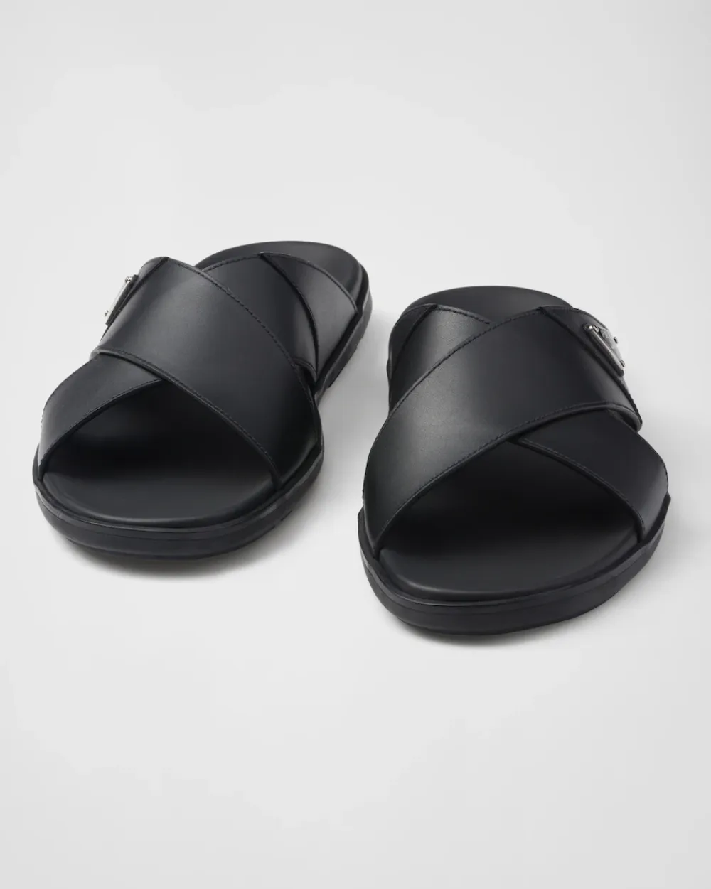 Hombre Prada SANDALIAS^Sandalias Planas Cruzadas De Piel