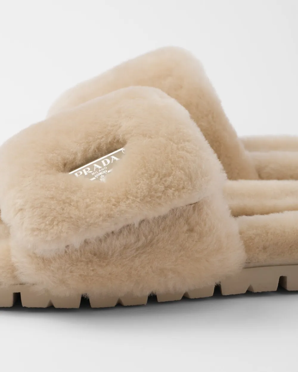 Mujer Prada PANTUFLAS Y CHINELAS^Sandalias Planas De Borreguillo