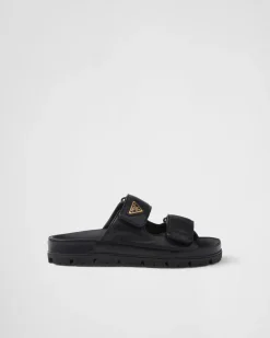 Mujer Prada PANTUFLAS Y CHINELAS^Sandalias Planas De Piel De Napa