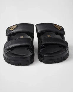 Mujer Prada PANTUFLAS Y CHINELAS^Sandalias Planas De Piel De Napa