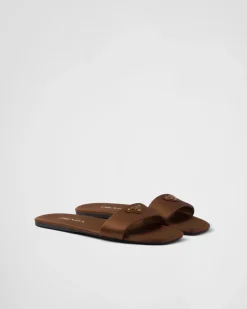 Mujer Prada PANTUFLAS Y CHINELAS^Sandalias Planas De Satén