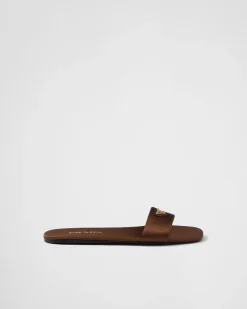Mujer Prada PANTUFLAS Y CHINELAS^Sandalias Planas De Satén