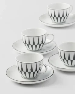 Prada TÉ Y CAFÉ^Set De Cuatro Tazas De Café De Porcelana - Stripes