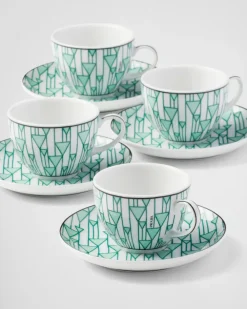 Prada TÉ Y CAFÉ^Set De Cuatro Tazas De Café De Porcelana - Vienna Green