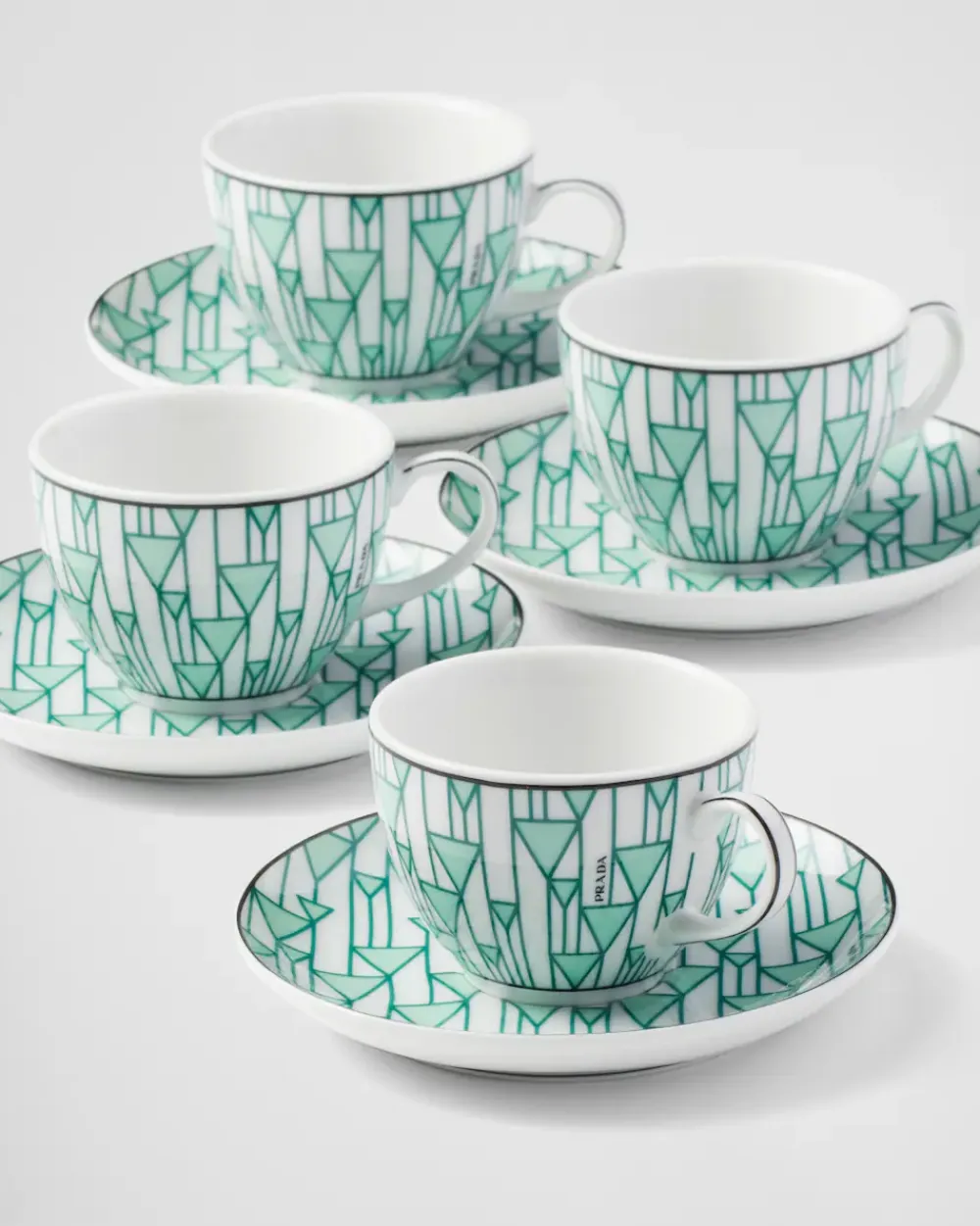 Prada TÉ Y CAFÉ^Set De Cuatro Tazas De Café De Porcelana - Vienna Green