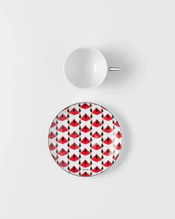Prada TÉ Y CAFÉ^Set De Cuatro Tazas De Café De Porcelana - Vienna Red