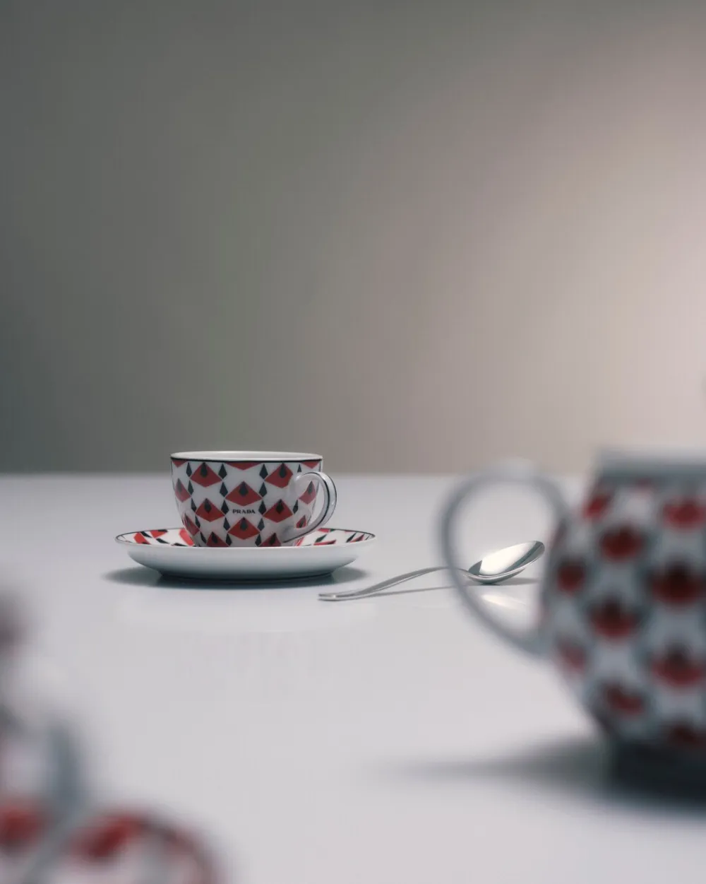 Prada TÉ Y CAFÉ^Set De Cuatro Tazas De Café De Porcelana - Vienna Red