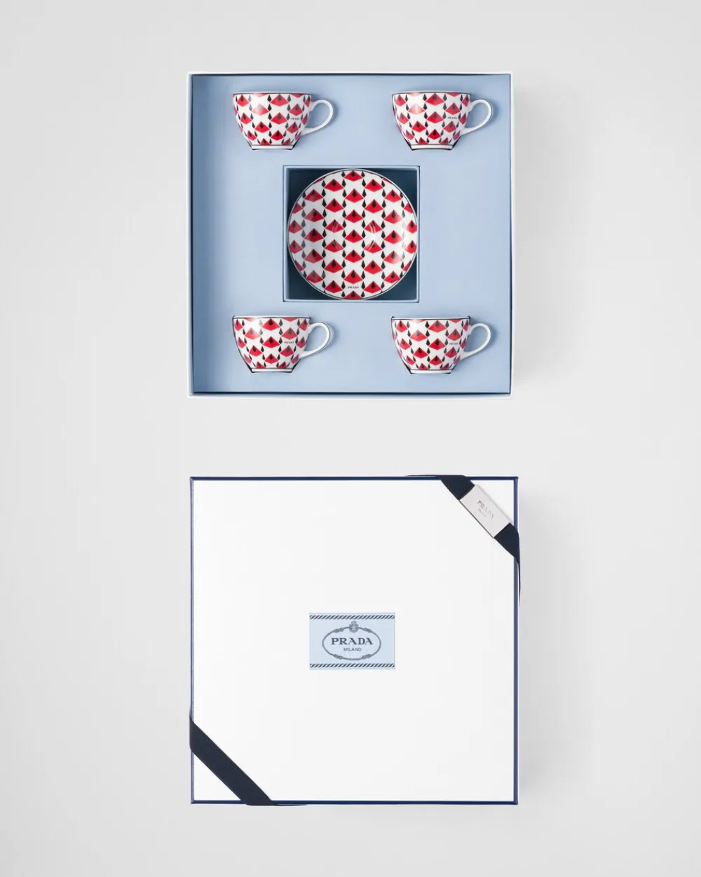 Prada TÉ Y CAFÉ^Set De Cuatro Tazas De Café De Porcelana - Vienna Red