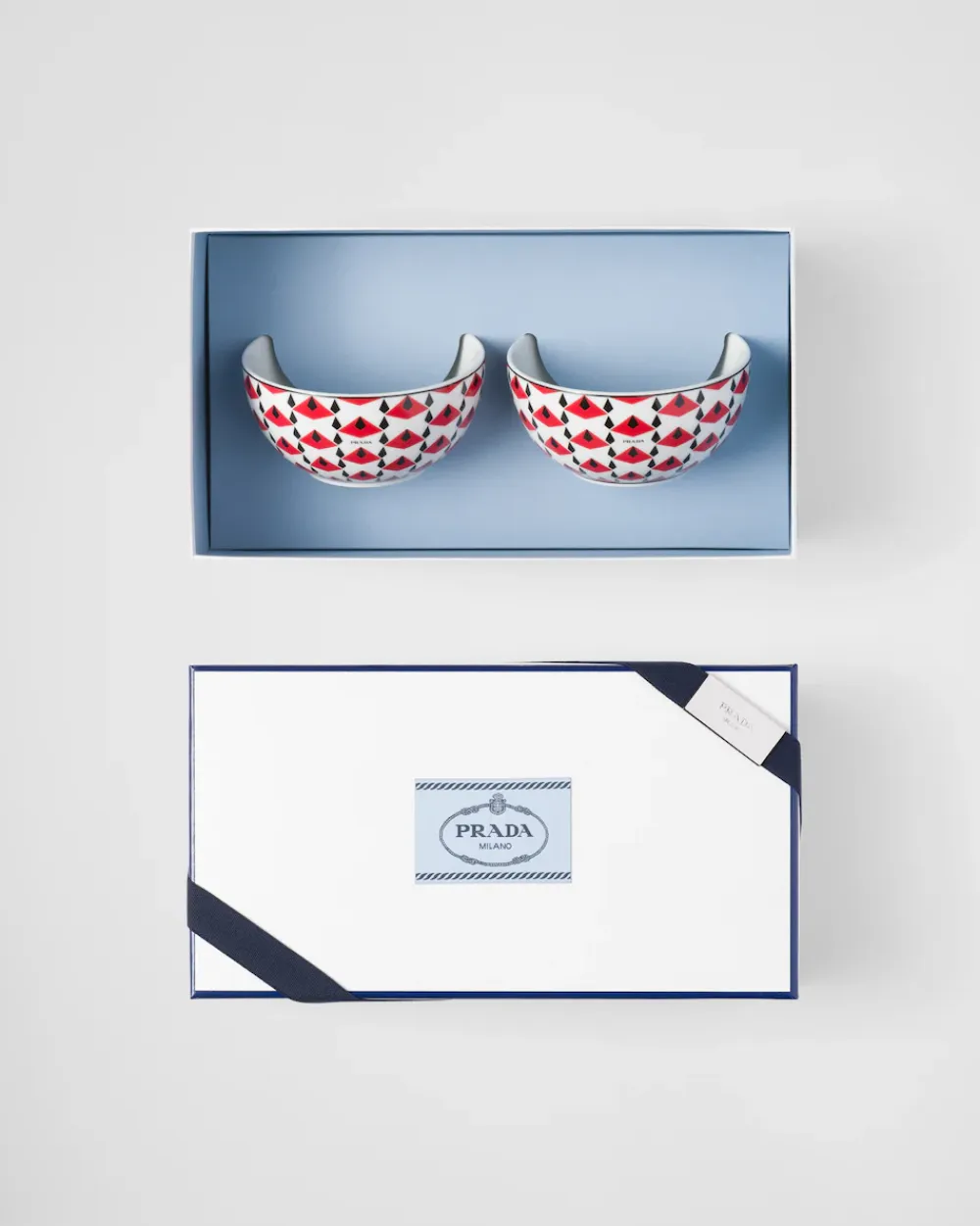 Prada PLATOS Y BOLES^Set De Dos Cuencos De Arroz O Cereales De Porcelana - Vienna Red