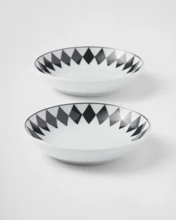 Prada PLATOS Y BOLES^Set De Dos Cuencos De Salsa De Porcelana - Checkerboard