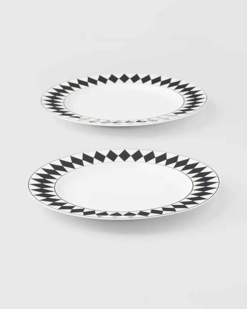Prada PLATOS Y BOLES^Set De Dos Platos De Postre De Porcelana - Checkerboard