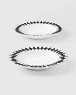 Prada PLATOS Y BOLES^Set De Dos Platos Hondos De Porcelana - Checkerboard