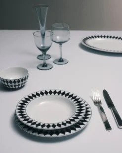 Prada PLATOS Y BOLES^Set De Dos Platos Hondos De Porcelana - Checkerboard
