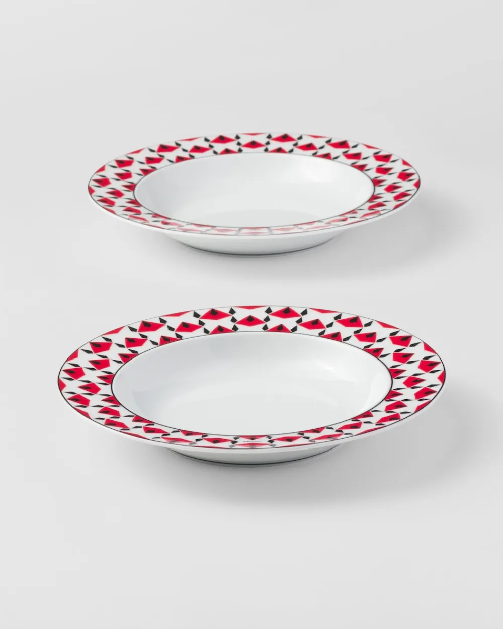 Prada PLATOS Y BOLES^Set De Dos Platos Hondos De Porcelana - Vienna Red