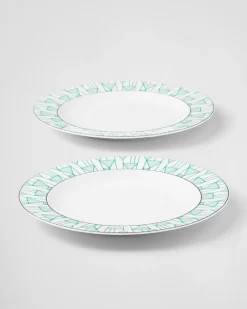 Prada PLATOS Y BOLES^Set De Dos Platos Llanos De Porcelana - Vienna Green