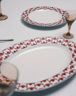 Prada PLATOS Y BOLES^Set De Dos Platos Llanos De Porcelana - Vienna Red