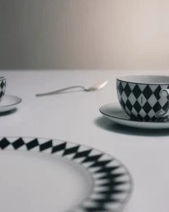 Prada TÉ Y CAFÉ^Set De Dos Tazas De Capuchino De Porcelana - Checkerboard