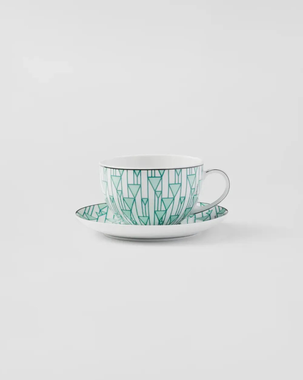 Prada TÉ Y CAFÉ^Set De Dos Tazas De Capuchino De Porcelana - Vienna Green
