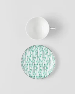 Prada TÉ Y CAFÉ^Set De Dos Tazas De Capuchino De Porcelana - Vienna Green