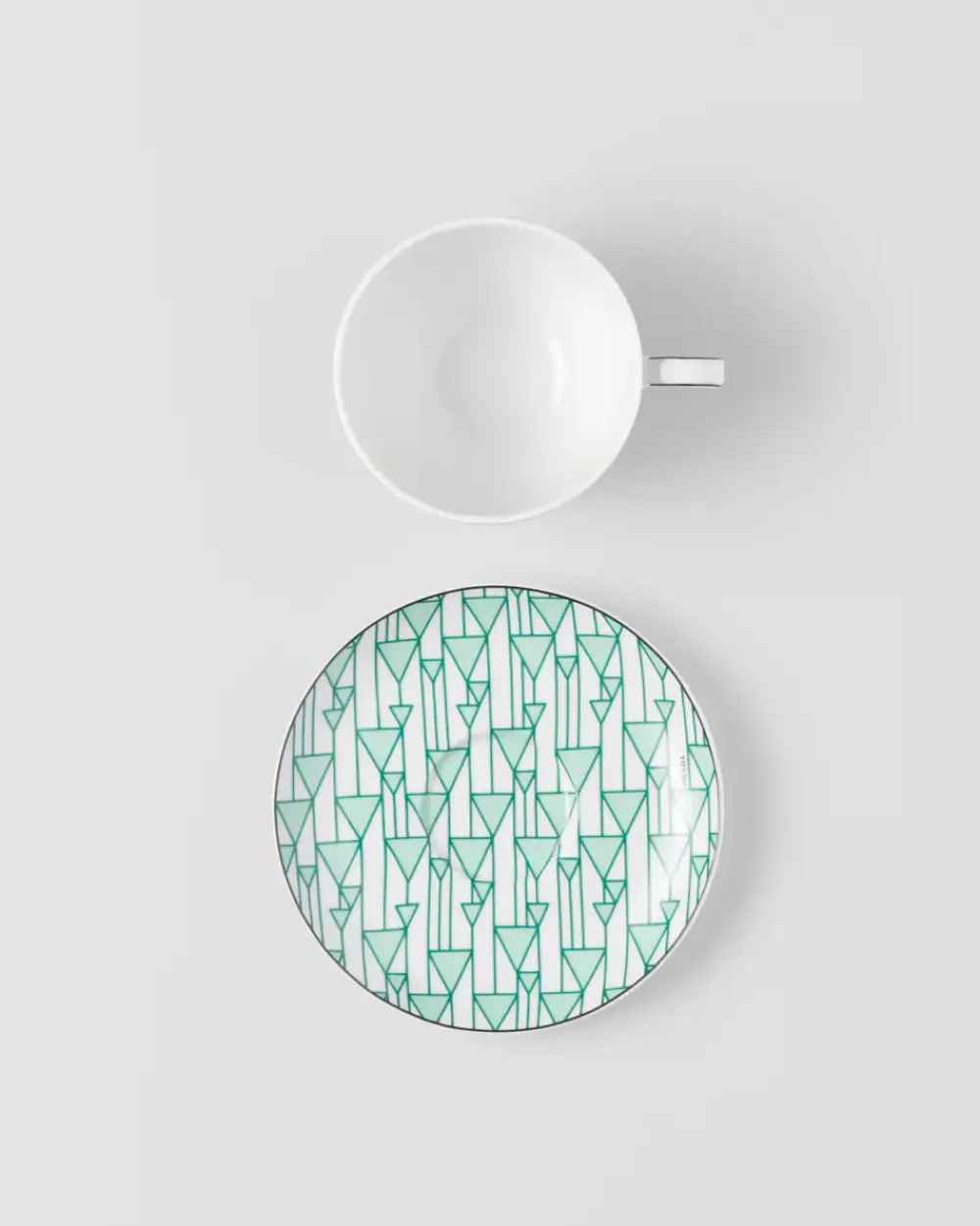 Prada TÉ Y CAFÉ^Set De Dos Tazas De Capuchino De Porcelana - Vienna Green