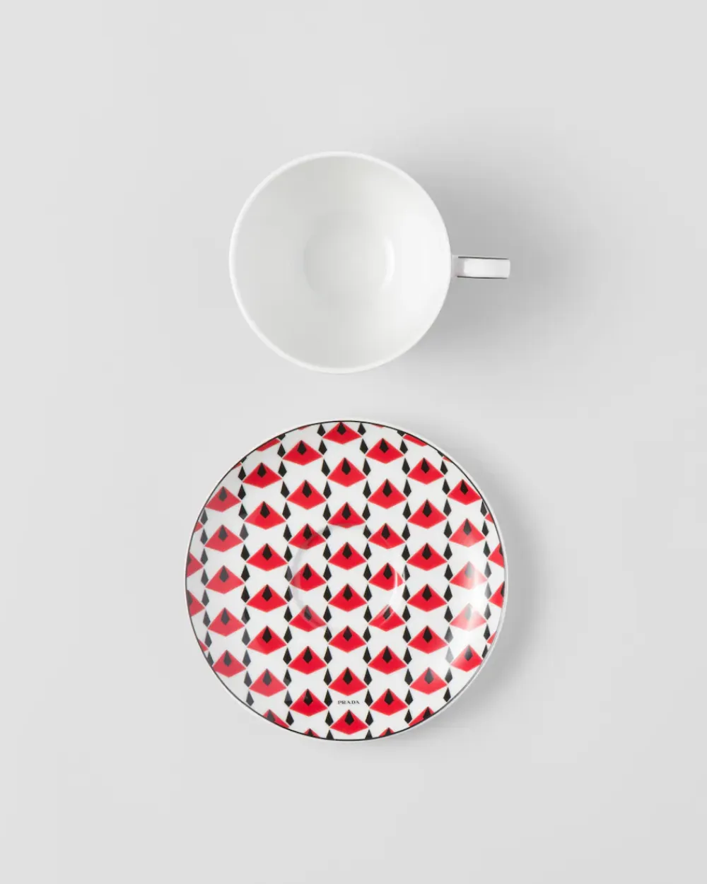 Prada TÉ Y CAFÉ^Set De Dos Tazas De Capuchino De Porcelana - Vienna Red