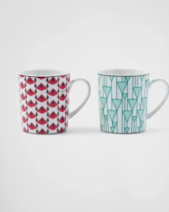 Prada TÉ Y CAFÉ^Set De Dos Tazas De Porcelana - Vienna Red