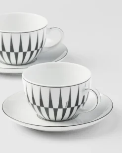 Prada TÉ Y CAFÉ^Set De Dos Tazas De Té De Porcelana - Stripes