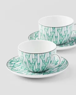 Prada TÉ Y CAFÉ^Set De Dos Tazas De Té De Porcelana - Vienna Green