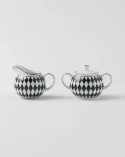 Prada TÉ Y CAFÉ^Set De Jarrita Y Azucarero De Porcelana - Checkerboard