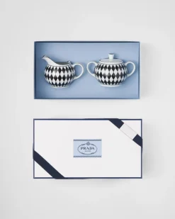 Prada TÉ Y CAFÉ^Set De Jarrita Y Azucarero De Porcelana - Checkerboard