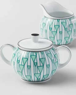 Prada TÉ Y CAFÉ^Set De Jarrita Y Azucarero De Porcelana - Vienna Green