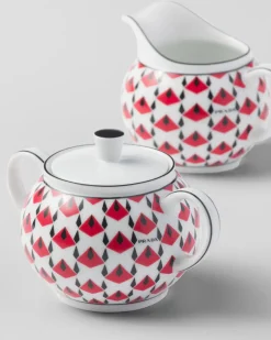 Prada TÉ Y CAFÉ^Set De Jarrita Y Azucarero De Porcelana - Vienna Red