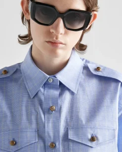 Mujer Prada CAMISAS Y TOPS^Short-sleeved Prince Of Wales Shirt