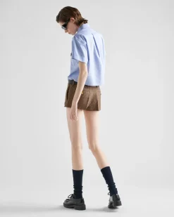 Mujer Prada CAMISAS Y TOPS^Short-sleeved Prince Of Wales Shirt