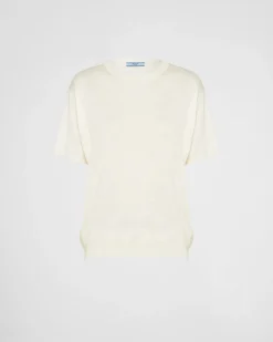 Mujer Prada TEJIDOS DE PUNTO^Silk Crew-neck Sweater