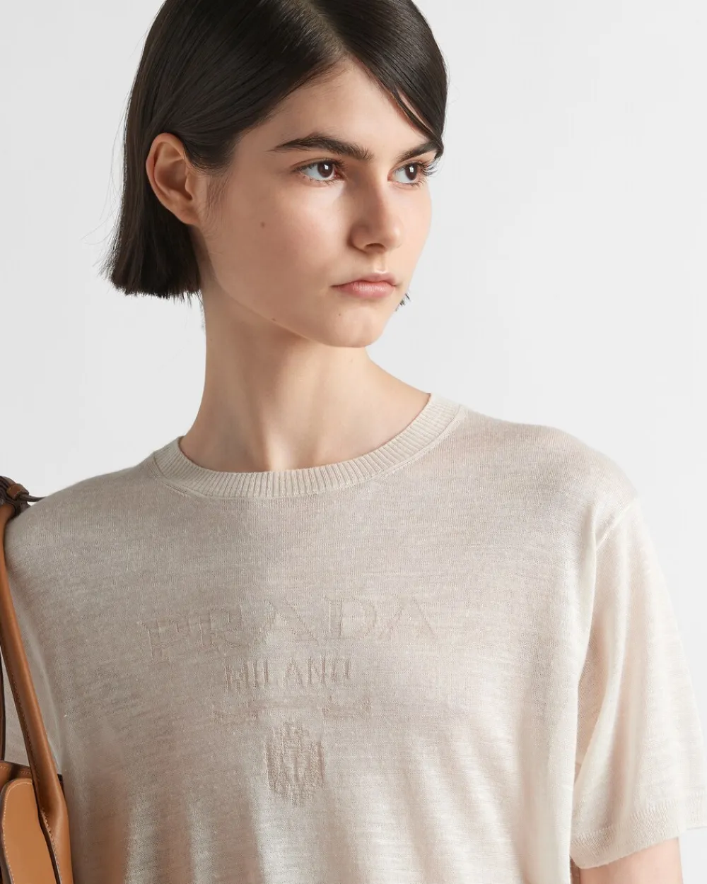 Mujer Prada TEJIDOS DE PUNTO^Silk Crew-neck Sweater