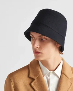 Hombre Prada SOMBREROS Y GUANTES^Sombrero De Pescador De Paño Velur